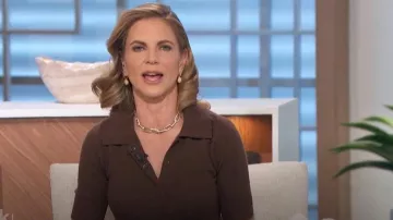 Marni Slim Polo Wool Cashmere Sweater worn by Natalie Morales as seen in The Talk on November 22, 2024