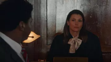 Giambattista Valli Paisley-Print Silk Tie-Neck Blouse worn by Erin Reagan (Bridget Moynahan) as seen in Blue Bloods (S14E16)