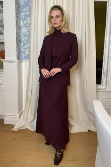 Bandeau Céline en Acétate et Acier porté par Elle Fanning lors d’une projection à Los Angeles complètement inconnue le 20 novembre 2024