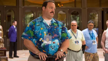 Wardrobe of Paul Blart: Mall Cop 2: Kevin James wears Ocean Fish Turtle All Over Print Shirt to play Paul Blart in the movie
