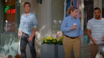 Ralph Lauren RRL Cotton-Chamois Plaid Shirt worn by Louis (Brett Goldstein) as seen in Shrinking (S02E05)