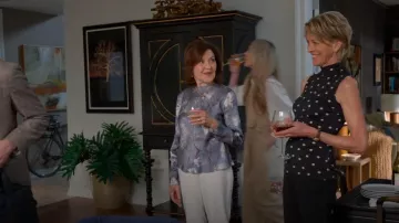 Vince Night Carnation Silk Bias Crew Neck Blouse worn by Susan (Kelly Bishop) as seen in Shrinking (S02E05)