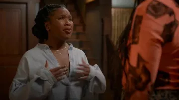 Gorjana Micro Gold Venice Necklace worn by Courtney (Courtney Taylor) as seen in Shrinking (S02E05)