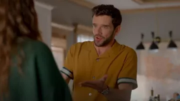 Reiss Valbonne Ché Cuff Detail Cuban Collar Shirt worn by Brian (Michael Urie) as seen in Shrinking (S02E06)