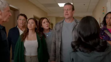 Urban Renewal Vintage Green Lacoste Cardigan worn by Alice (Lukita Maxwell) as seen in Shrinking (S02E06)