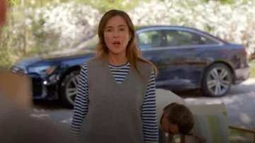 Twik Plush Knit V-Neck Sweater Vest worn by Liz (Christa Miller) as seen in Shrinking (S02E06)