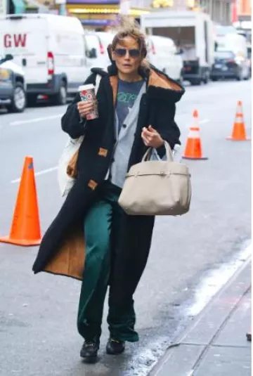 Stand Studio Kenca Single-Breasted Long Coat worn by Katie Holmes in New York City on November 23, 2024