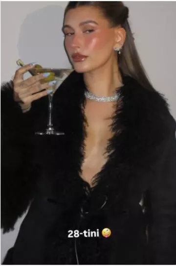 Tiffany & Co. Victoria Diamond Vine Necklace worn by Hailey Bieber on her Instagram Story on November 23, 2024