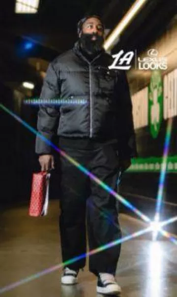 Prada Black Nylon Down Workwear Jacket worn by James Harden on the Instagram account @memgrizz