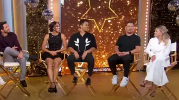 Sandro Emma Embellished Velvet Knit Dress worn by Chandler Kinney as seen in Good Morning America on  November 27, 2024