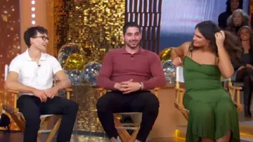 Reformation Aiko Dress in Moss worn by Ilona Maher as seen in Good Morning America on  November 27, 2024