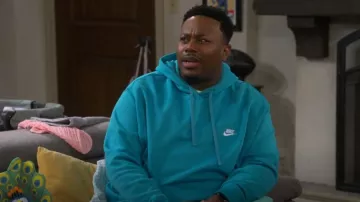 Nike Sportswear Club Fleece Mens Pullover Hoodie worn by Marty Butler (Marcel Spears) as seen in The Neighborhood (S07E05)