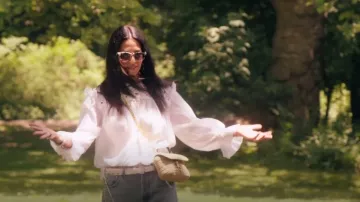 Isabel Marant Etoile Rock Blusa bordada usada por Rebecca Minkoff como se ve en The Real Housewives of New York City (T15E09)