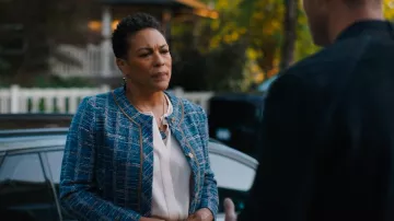 Boss Regular-Fit Jacket In Check Tweed worn by Dr. Iris Blair (April Parker Jones) as seen in Tracker (S02E02)