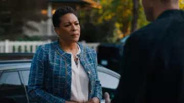 Boss Regular-Fit Jacket In Check Tweed worn by Dr. Iris Blair (April Parker Jones) as seen in Tracker (S02E02)