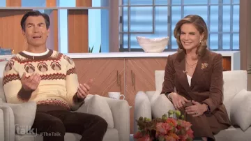 Veronia Beard Reagan Corduroy Blazer in Dark Cocoa worn by Natalie Morales as seen in The Talk on  November 27, 2024