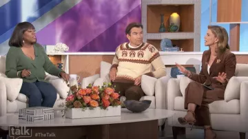 Gianvito Rossi Animal Print Pony Hair Portofino Heels worn by Natalie Morales as seen in The Talk on November 27, 2024