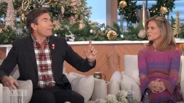 Simon Miller Axon Stripe Long Sleeve Sweater Dress worn by Natalie Morales as seen in The Talk on December 2, 2024