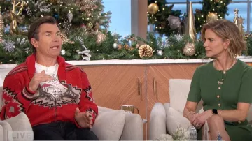 Cárdigan Faherty Steven Paul Judd Thunderbird usado por Jerry O'Connell como se ve en The Talk el 3 de diciembre de 2024