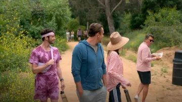 Nike Men's Dri-Fit Yoga Allover Print Short Sleeve Yoga T-Shirt Purple worn by Brian (Michael Urie) as seen in Shrinking (S02E09)