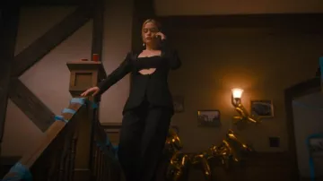 3.1 Phillip Lim Satin-Trimmed Cutout Wool-Blend Crepe Blazer worn by Caroline Merteuil (Sarah Catherine Hook) as seen in Cruel Intentions (S01E06)