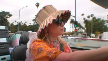 Versace VE Black Plastic Square Sunglasses Grey Lens worn by Kathy Hilton as seen in The Real Housewives of Beverly Hills (S14E03)