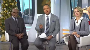 English Factory Cable Knit Sweater Dress worn by Dylan Dreyer as seen in Today on December 3, 2024