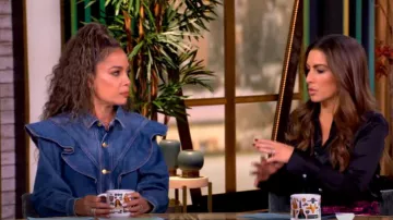 Ulla Johnson The Mathilde Ruffled Denim Jacket worn by Sunny Hostin as seen in The View on December 4, 2024