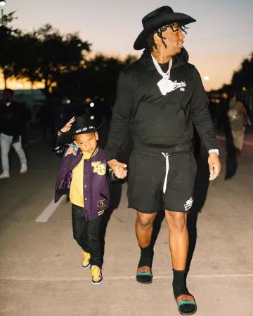 Gucci Black & Web Strap Rubber Slides worn by Fredo Bang on the Instagram account @fredobang