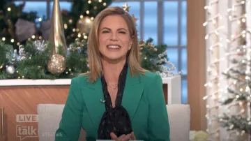 Alice + Olivia Delphine Top worn by Natalie Morales as seen in The Talk on December 5, 2024