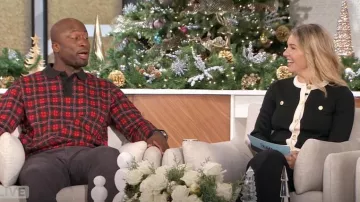 Zara Knit Cardigan with Golden Buttons worn by Amanda Kloots as seen in The Talk on  December 5, 2024