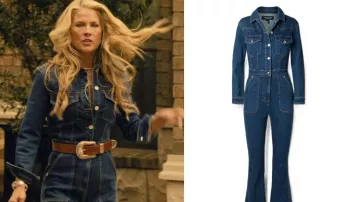 Outfits of Landman : Angela (Ali Larter) porte une combinaison en jean dans la saison 1, épisode 4