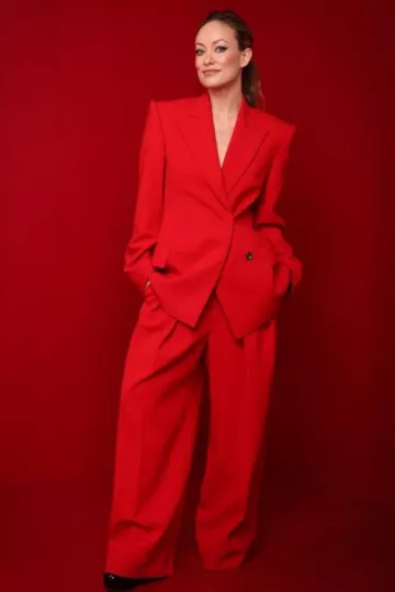 Sport Max Stretch Wool Boyfriend Trousers worn by Olivia Wilde at Red Sea International Film Festival on December 8, 2024