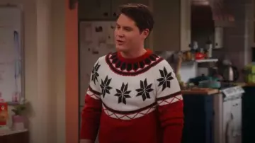 H2H Men’s Slim Fit Casual Christmas Sweater Knitted Xmas Knitwear Holiday Knit worn by Quinten (Matt Shively) as seen in Lopez vs Lopez (S03E07)