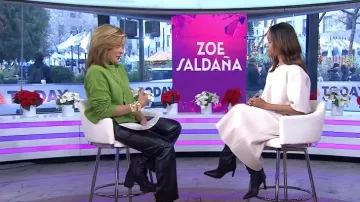 Lafayette 148 New York Jupe mi-longue double face en laine-cachemire portée par Zoe Saldana comme on le voit dans Today le 4 décembre 2024