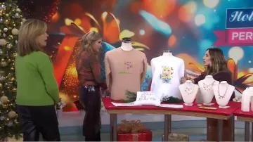 Pantalón de lentejuelas Bershka usado por Lilliana Vázquez como se ve en Today el 4 de diciembre de 2024