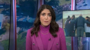 White House Black Market Ultra Suede Studio Blazer in Baie worn by Liz Kreutz as seen in Today on December 5, 2024