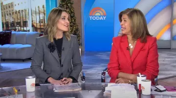 Veronica Beard Nalani Dickey Jacket in Heather Grey worn by Savannah Guthrie as seen in Today on December 6, 2024