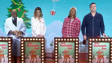 J. Crew Pajama set in cotton jersey blend in Navy worn by Carson Daly as seen in Today on December 6, 2024