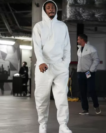 Nike Air Force 1 Low White worn by Temetrius Morant on the Instagram account @nbafashionfits