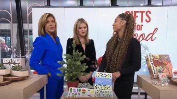 Vestido de terciopelo bordado de Rixo Emory usado por Jenna Bush Hager como se ve en Today el 9 de diciembre de 2024