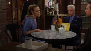 Maje Racheliani Dress worn by Sharon Newman (Sharon Case) as seen in The Young and the Restless on December 2, 2024