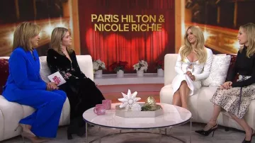 L'Agence Pilar Wide Leg Pants in Pop Blue worn by Hoda Kotb as seen in Today on December 9, 2024