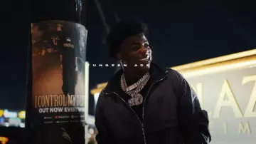 Amiri Black Sunfaded MA Logo Windbreaker Jacket worn by Yungeen Ace in Yungeen Ace - Done Crying (Official Music Video)