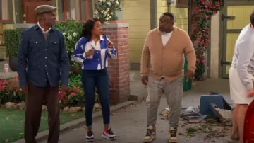 Frame Cropped Oversized Shirt worn by Tina Butler (Tichina Arnold) as seen in The Neighborhood (S07E07)