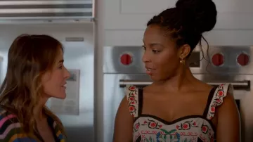 Mondo Mondo Heart Burn Earrings In Gold worn by Gaby (Jessica Williams) as seen in Shrinking (S02E10)