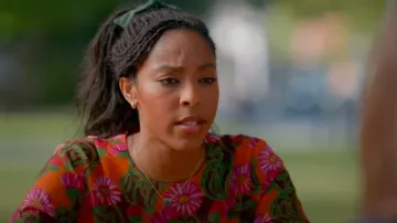 Valani Atelier Emerald & Diamond Pendant Necklace worn by Gaby (Jessica Williams) as seen in Shrinking (S02E10)