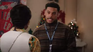 Packer Zip Mock Neck worn by Tariq (Zack Fox) as seen in Abbott Elementary (S04E07)