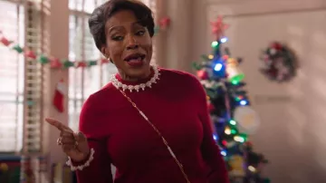 Zara Basic Knit Faux Pearls Sweater worn by Barbara Howard (Sheryl Lee Ralph) as seen in Abbott Elementary (S04E07)