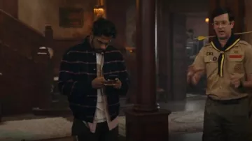 Rodd & Gunn x Gilbert Mclean Park Wool Blend Bomber Jacket worn by Jay Arondekar (Utkarsh Ambudkar) as seen in Ghosts (S04E06)